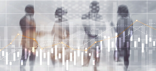 Financial growth indicators with positive trends showing values growth