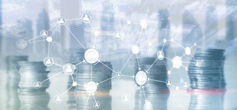 People network connection. Network work connections concept