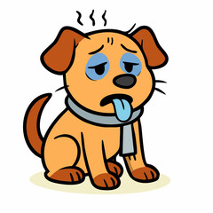 Fototapeta premium dog sick vektor