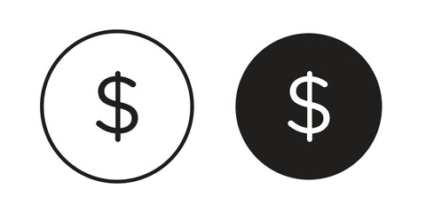 Coin icon pictogram in trendy outline style. icon, sign or symbol.