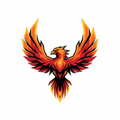 Dynamic Fire Bird Logo Design for E-sports Mascot or Team Identity