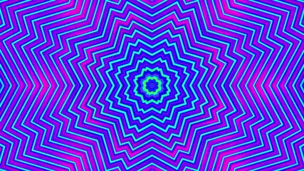 Vibrant geometric starburst pattern radiates outward