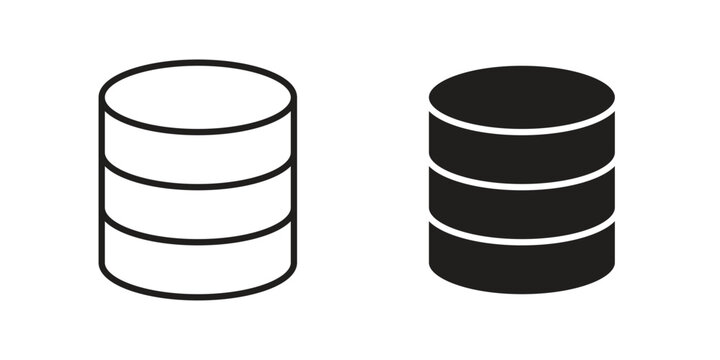 Database icon pictogram in trendy outline style. icon, sign or symbol.