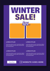 Naklejka premium Winter Sale Social Media Post & Story Template Set. Up to 50% Off Seasonal Shopping Promotion Designs. Modern Winter Fashion and Clothing Sale Banner Bundle. E-commerce and Retail Big Discount Ad.