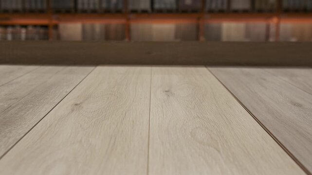 Laminate material samples for interior design selection in large showroom