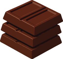 Stack of three dark chocolate bars candy sweet
