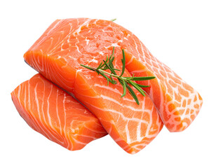  Fresh Raw Salmon Steaks with Herbs PNG