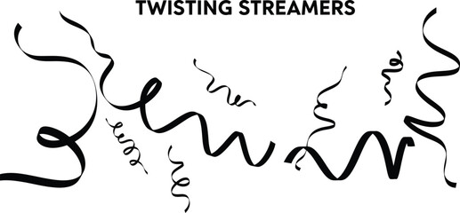 Twisting streamers for festive celebrations and party decorations, adding a touch of whimsy and fun