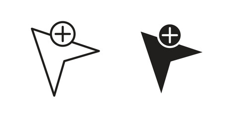 Cursor plus icon for your website design, logo, app, UI. EPS10
