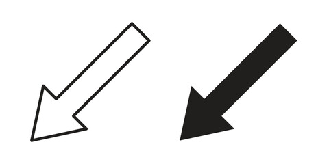 Down left icon for your website design, logo, app, UI. EPS10