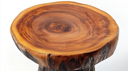 Detailed view of wooden stool top with smooth finish and natural grain