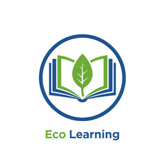 Fototapeta premium A circular illustration showcases an open book with a leaf in the center, representing nature and learning