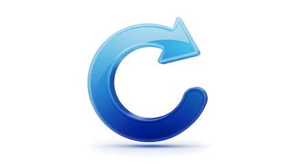 Circular refresh icon with an arrow, symbolizing renewal and continuous process on a white background