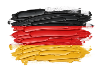 German flag painted with brush strokes