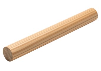 Wooden dowel rod, a cylindrical piece of wood