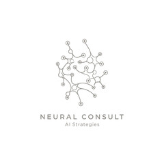 A simple, abstract graphic of a neural network with connected nodes over the text "Neural Consult.