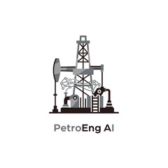 A grayscale illustration of an oil pump jack with neural network integrated elements