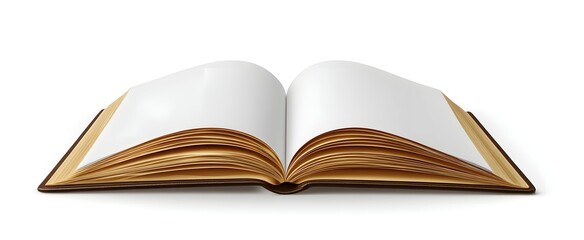 An open book blooms like a garden of stories on a white canvas.