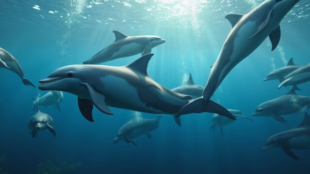 Delfine unter Wasser