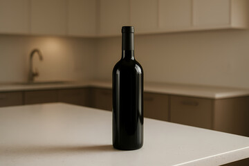 wine bottle and glass