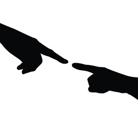 Silhouette of a hand gently holding a bird