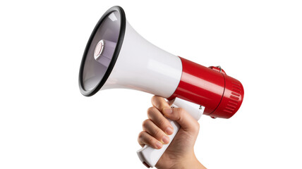 Hand holding a megaphone