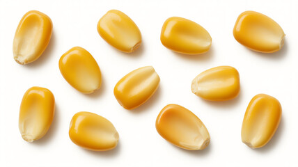 Fototapeta premium Set of 10 golden corn kernels