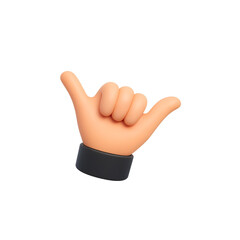 3D Shaka Hand Gesture Icon Illustration