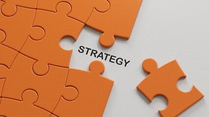 Personal development and career growth concept, puzzle pieces with missing pieces with career promotion icon and the concept of development icon.3D rendering.