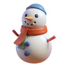 Cheerful 3D cartoon of a festive figure head on black