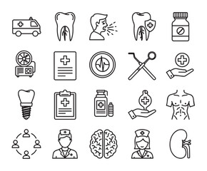 Healthcare and Medical Line Icons Collection