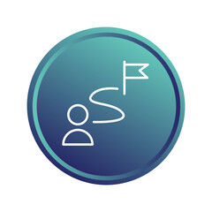 Route path icon. Destination flag symbol. Travel journey Vector. Location map marker