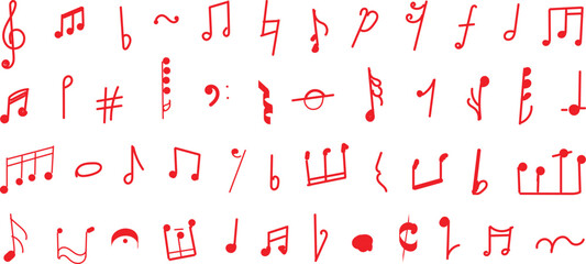collection of various musical symbols. music notes vector illustration 