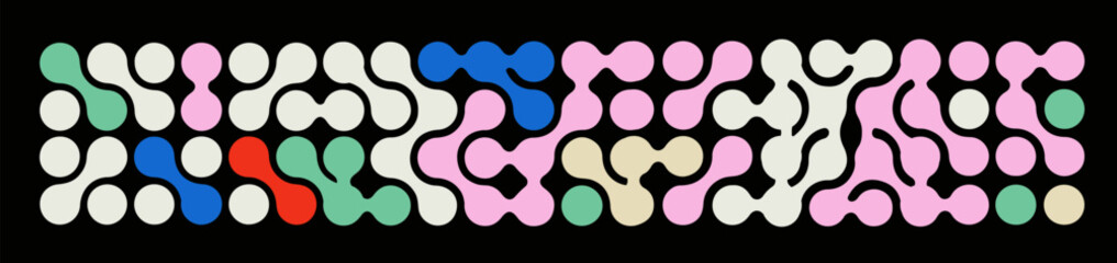 Bold metaball style pattern with liquid interconnections of circular colorful nodes. Abstract vector illustration for sci-fi technology and neural network themes. © local_doctor