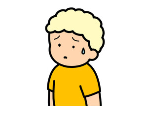 困る　金髪の男の子