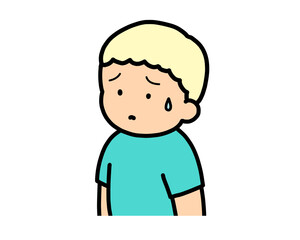 困る　金髪の男の子