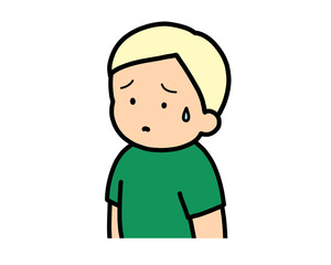 困る　金髪の男の子