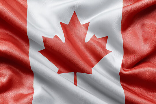 Waving flag of Canada in white background. Canada flag for independence day. The symbol of the state on wavy fabric.