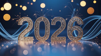 Sparkling 2026 New Year Celebration with Festive Lights and Glamour