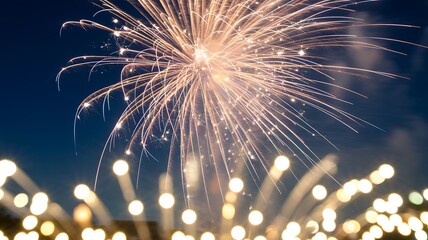 Spectacular display of fireworks illuminating the night sky in celebration