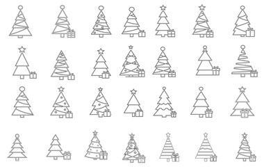 Obraz premium Chrismas tre line art (2)