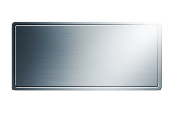 A brushed metal rectangle with a subtle sheen, isolated on a transparent background, perfect for text or graphics