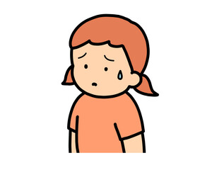 困る　茶髪の女の子