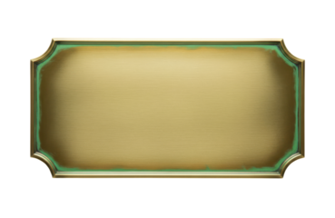 A blank brass plaque with a green border