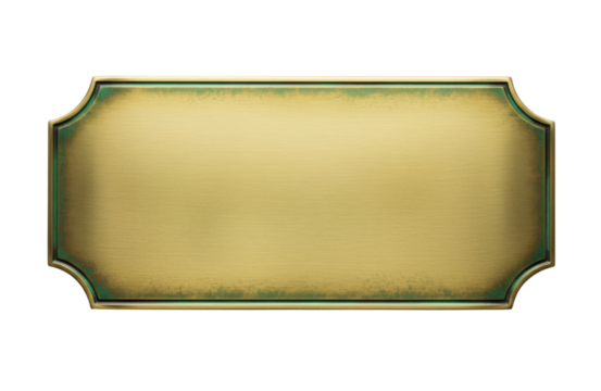 Blank brass plaque with ornate border