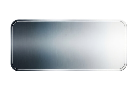 A sleek, brushed metal rectangular plate with rounded corners and a subtle gradient, , offering a modern and clean aesthetic for design elements