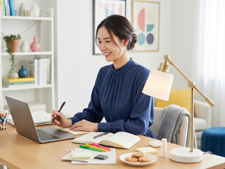 リモートワークする女性 キャリア 仕事 アイデア