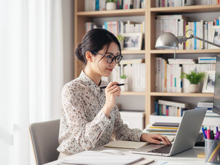 リモートワークする女性 キャリア 仕事 アイデア