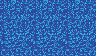 Horizontally And Vertically Repeatable Vector Seamless Botanical Pattern Illustration.