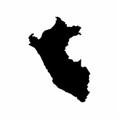 Peru Map Silhouette Black Outline Vector